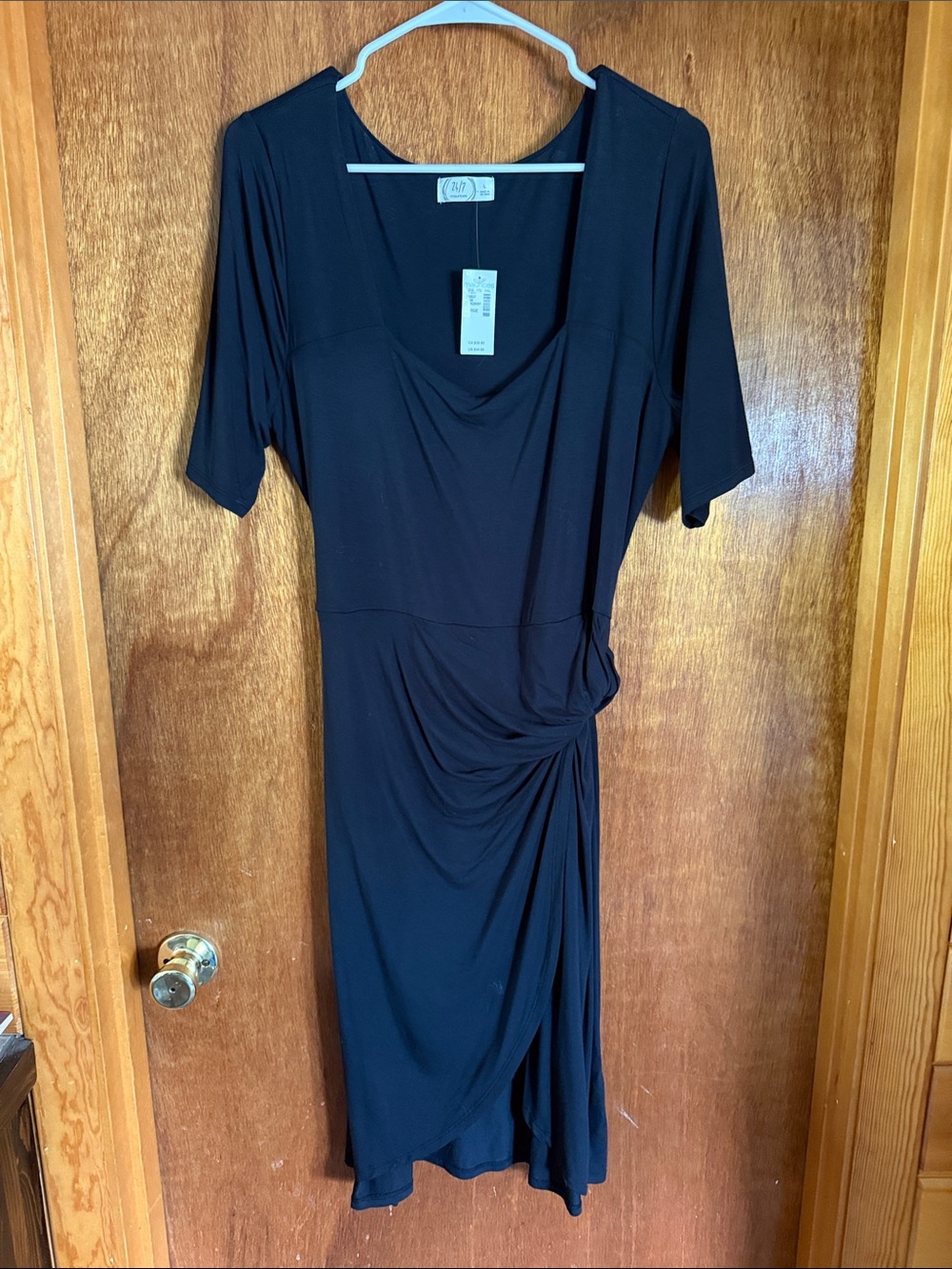 Maurices Black Ruched Side Midi Dress